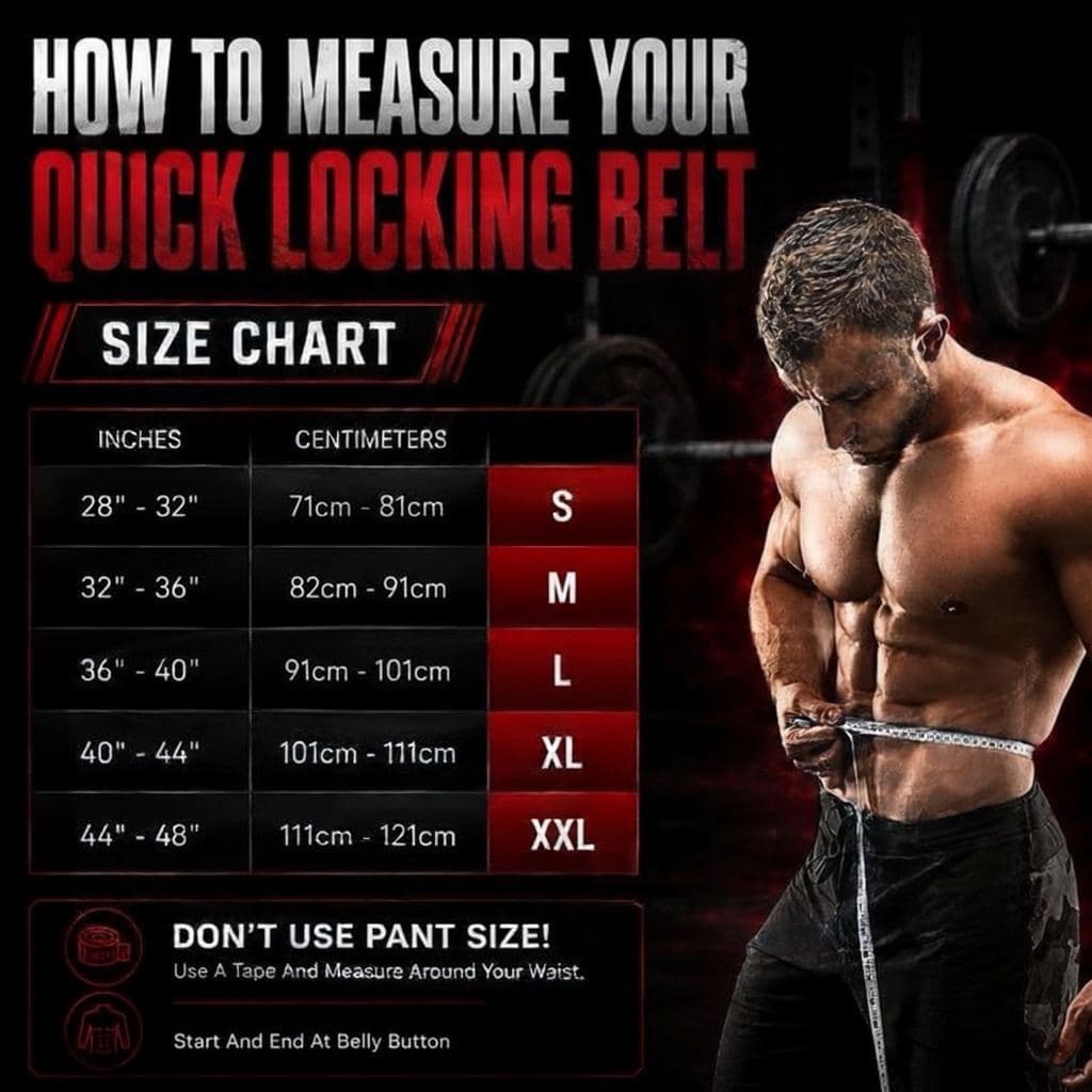 Zeus Lever Belt size chart